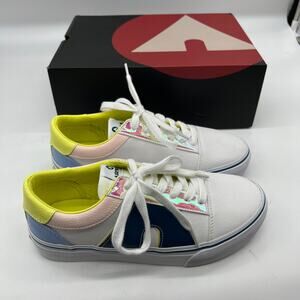 Airwalk Alya 4 J Womens Skateboard Shoes Size 8 White Multi Blue Pink